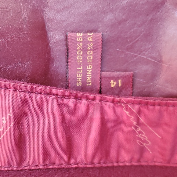 Etienne Aigner Vintage Leather Trench Coat In Burgandy/Oxblood [modern] Sz 8 - Picture 10 of 12